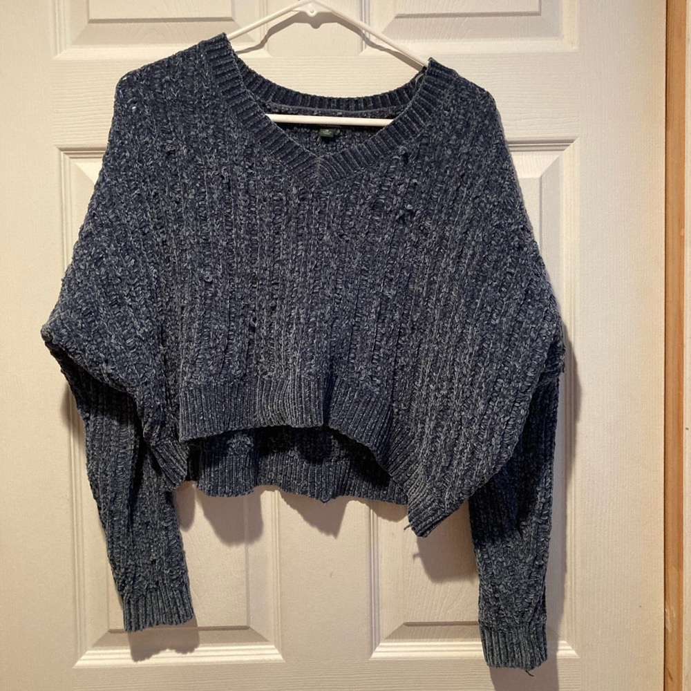 Teal cropped sweater